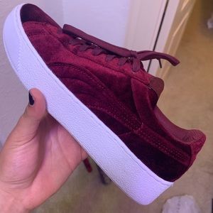 Puma red velvet sneakers